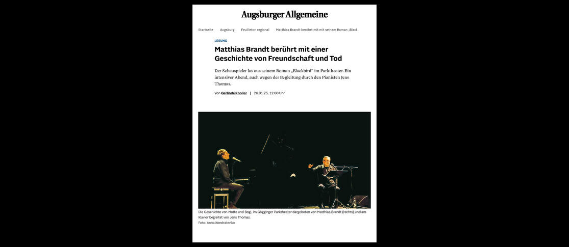 Das war "Matthias Brandt -Blackbird" 